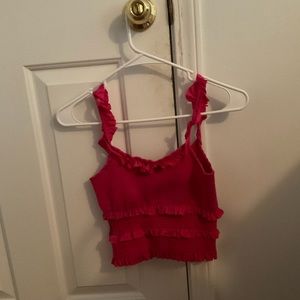 Urban outfitters pink crop tank size small